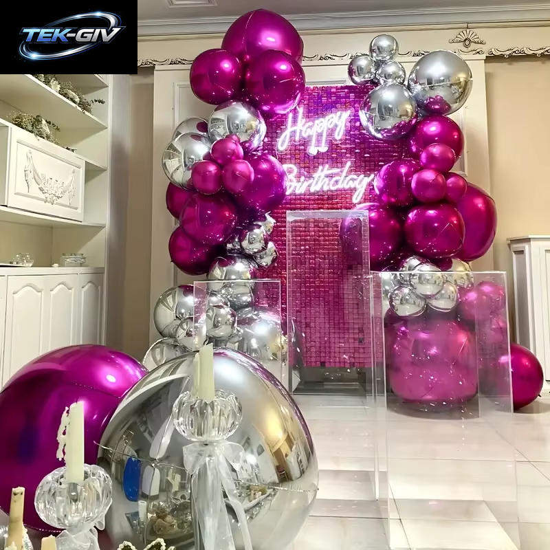 10-70 Zoll Gold 4D Runder Folienballon Riesige 4D Rot Silberfolie Helium Luftballons Für Geburtstagsfeier Hochzeit Babyparty Deocr Gl