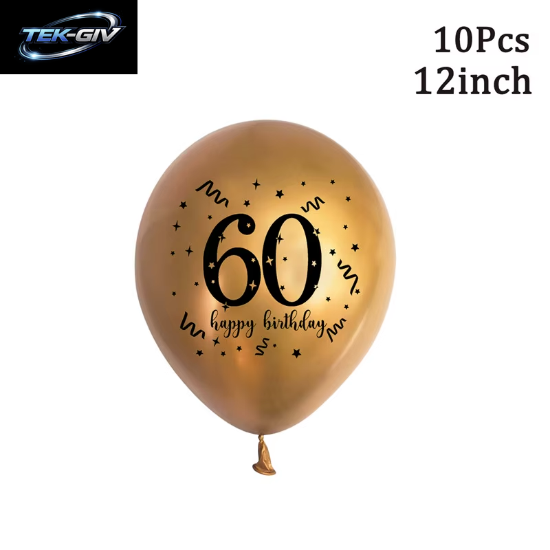 Schwarzgold 30 40 50 60 Jahre Geburtstag Latexballons Erwachsene Männer Frauen Alles Gute Zum Geburtstag Party Dekor Hochzeit 30. Jahrestag Zubehör
