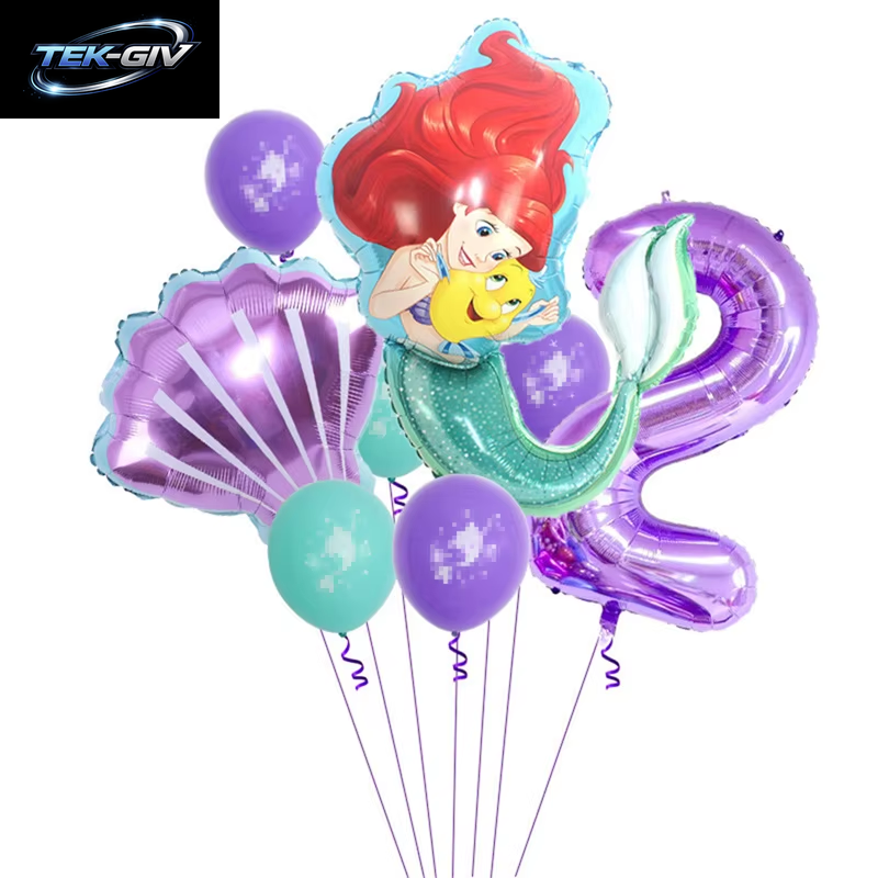 Die Kleine Meerjungfrau Geburtstag Party Dekoration Prinzessin Ariel Papier Serviette Teller Tasse Tischdecke Luftballons Kinder Baby Shower Supplies