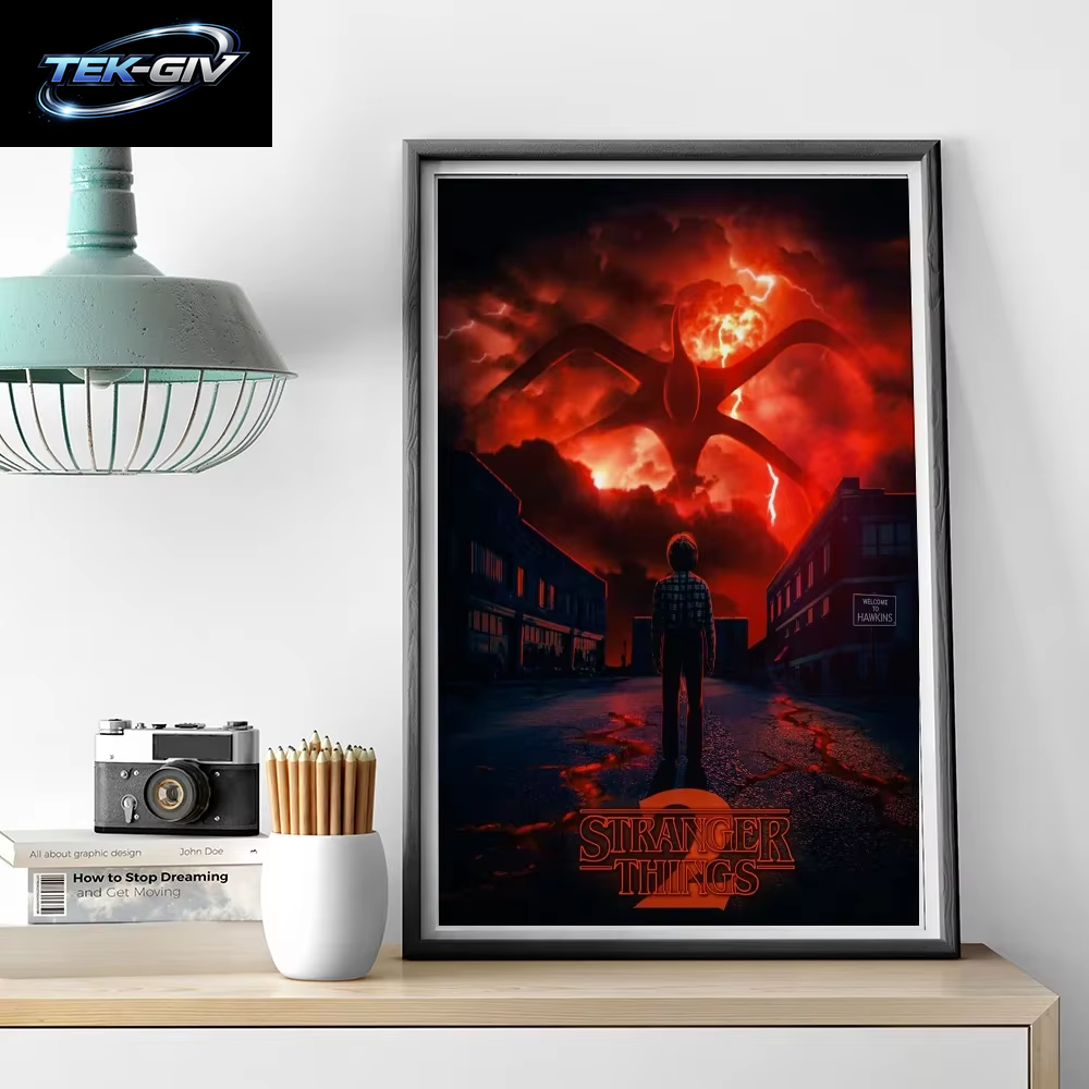 Tv-Drama Stranger T-Things Poster Selbstklebende Kunst Wasserfester Papieraufkleber Kaffeehaus Bar Zimmer Wanddekoration