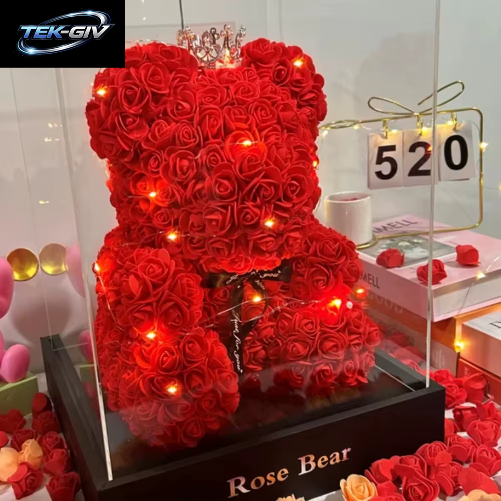 Künstliche Blume, Ewige Rose, Teddybär Für Mama, Muttertag, Geburtstag, Valentinstag, Jahrestag, Geschenke Und Dekoration, Miniaturen