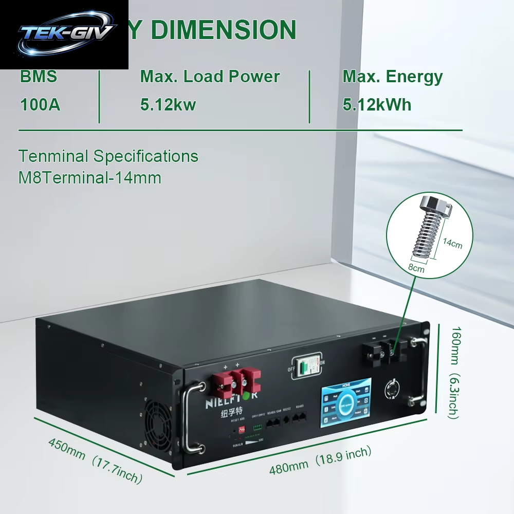 Neuer 48V 120Ah Lifepo4-Akku Bulit-In BMS 51,2V 5,12Kw Lithium-Ionen-Akku 48V 100Ah 200Ah 300Ah Lifepo4-Akku KEINE STEUER