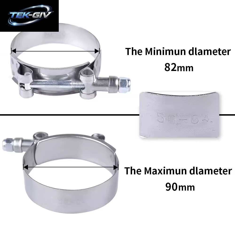 T-Bolzen-Auspuffklemme, 2,0" 2,25" 2,5" 2,75" 3,0" 3,25" 3,5" 3,75" 4,0", Ansaug-Turbo-Auspuff, Ladeluftkühler-Silikonkupplung