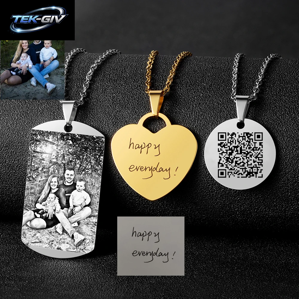 Benutzerdefinierte Foto-Halskette Für Frauen, Herz-Edelstahl-Anhänger, Personalisierbar, Graviertes Bild, Fotos, Name, Liebhaber, Weihnachtsgeschenke