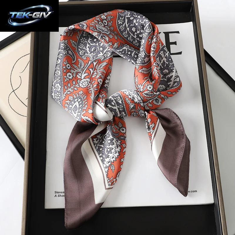 60 Farben Luxus-Schal Für Damen 70*70Cm Seidengefühl Quadratisches Haartuch Foulard Satin-Schal Großformatiges Kopftuch Hijab Taschentuch