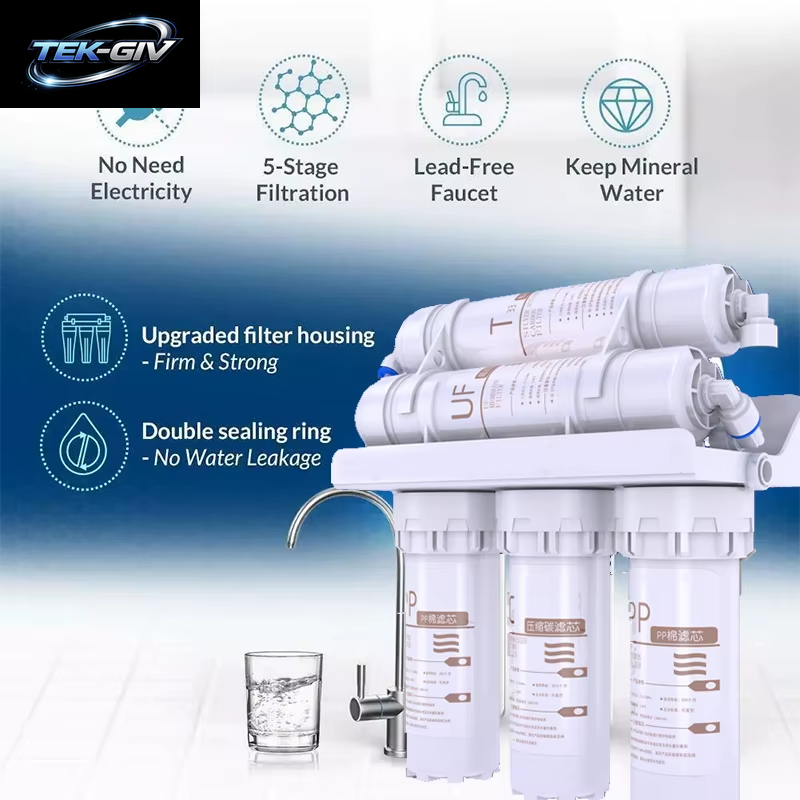 3+2 Wasserfiltersystem 5 Stufen Trinkwasserfilter Luftreiniger Für Haushaltsküche Mit Filterkartusche Kit Wasserhahnfiltration