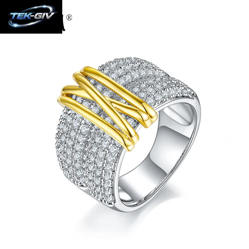 LAYA 100 % 925 Sterling Silber Mode Retro Licht Gold Multi-Linie Glänzende Zirkon Ring Für Männer Frauen Party Exquisite Edlen Schmuck