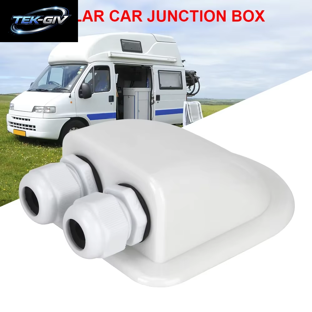 Caravan Solar Auto Anschlussdose Kabelzugang Verschraubungsbox Dach Drahtzugang Kabelverbinder Halter Dual Hole Camper Van