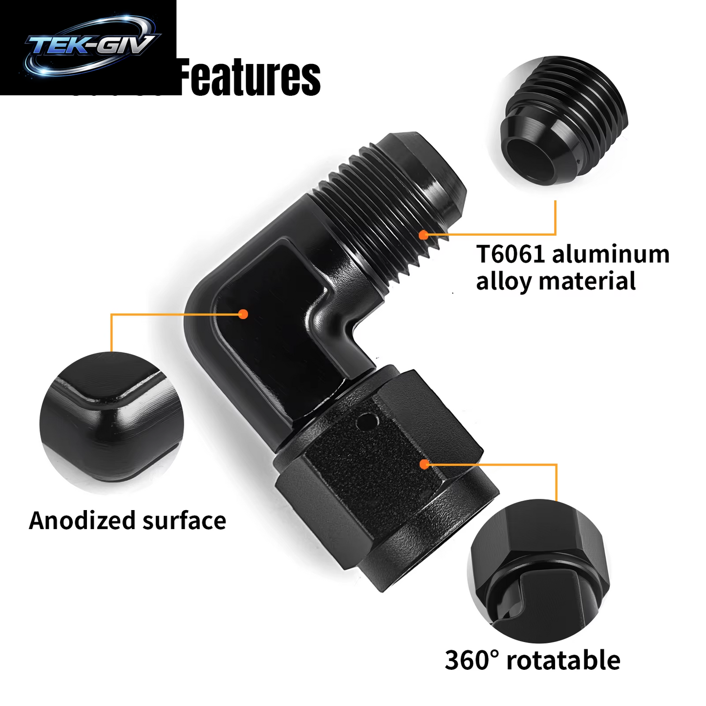 2 Teile/Los Aluminium AN6 AN8 AN10 Stecker Auf AN6 AN8 Weibliche 90 Grad Schwenk Koppler Apapter Fitting Heizöl Transformation Armaturen