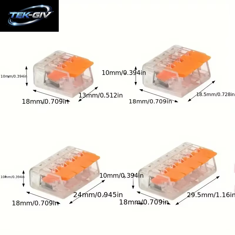 30-Teiliges Set Orangefarbener Kombinationskabelanschlüsse, 2-Port/3-Port/4-Port/5-Port-Schnellkabel, Elektrische Mantelverbindungsklemmen