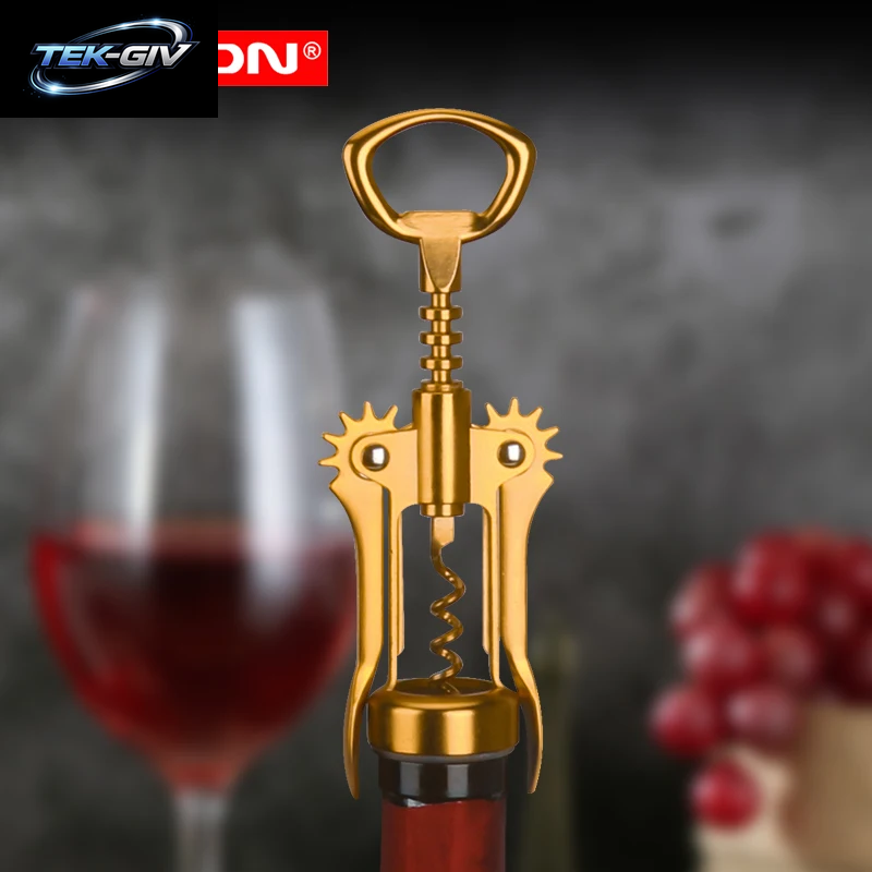 Dunkelgoldener Weinöffner, Flügelkorkenzieher Mit Bierflaschenöffner, Stooper Und Tasche in Geschenkbox Für Die Geschenkidee Von Küchenzubehör