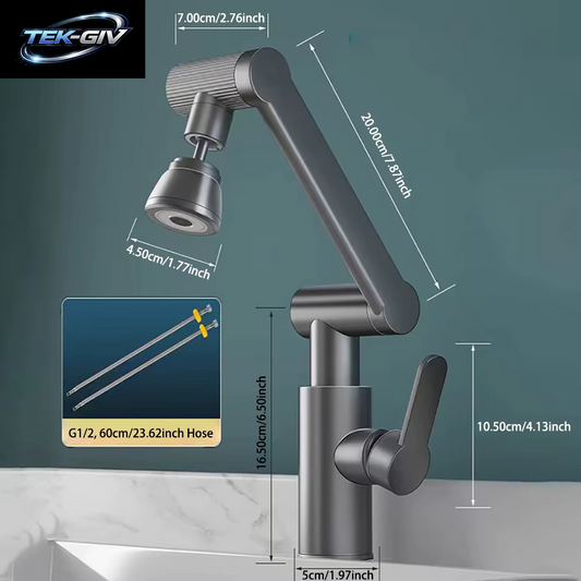 Mechanischer Arm Universal-Wasserhahn Badezimmer Küche Spritzwassergeschützter Wasserhahn Badezimmer-Arbeitsplatte Waschbecken Heiß- Und Kaltwasserhahn-Zubehör