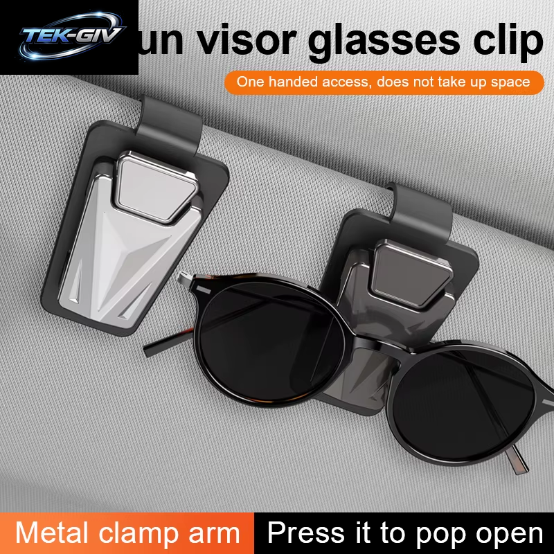 Drücken Sie -Typ Auto Brille Clip Metall Rahmen Auto Sonnenblende Brillen Halter Fall Auto Innen Sonnenbrille Lagerung Clip Organizer