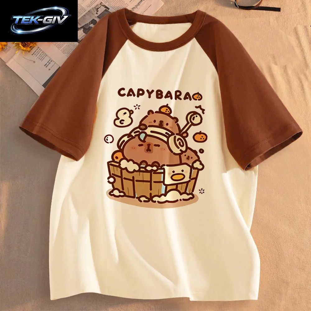 Lustige Capybara T-Shirts Männer Frauen Sommer Niedlichen Tier T Shirt Kurzarm Grafik T Shirts Streetwear Frauen Kleidung