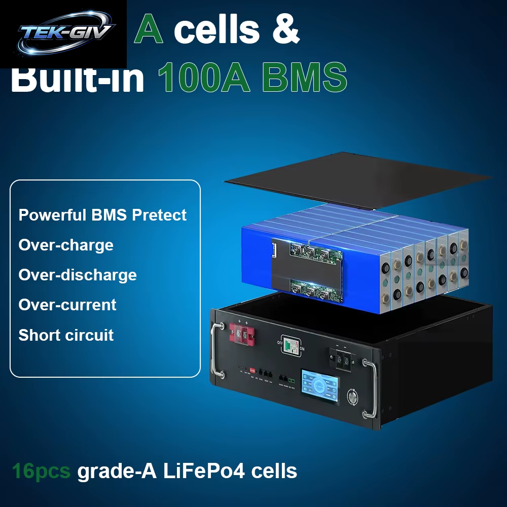 Neuer 48V 120Ah Lifepo4-Akku Bulit-In BMS 51,2V 5,12Kw Lithium-Ionen-Akku 48V 100Ah 200Ah 300Ah Lifepo4-Akku KEINE STEUER
