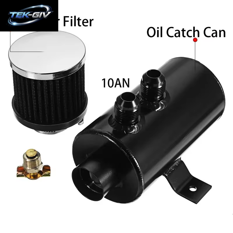 Universelle 0,75 L Aluminium Verblüfft Motoröl Fangdose Reservoir Tank Set Entlüftung Filter Abfluss 3M An10 Kraftstoffs Ch Lauch Anschlüsse