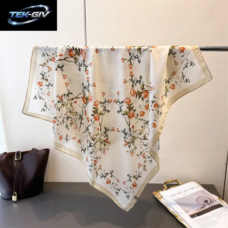 Luxus Neue Gedruckt Schals Frauen Seidenschal Frühling Und Sommer Blumen Dekorationen Kleine Krawatten Haarbänder Taschen Großhandel