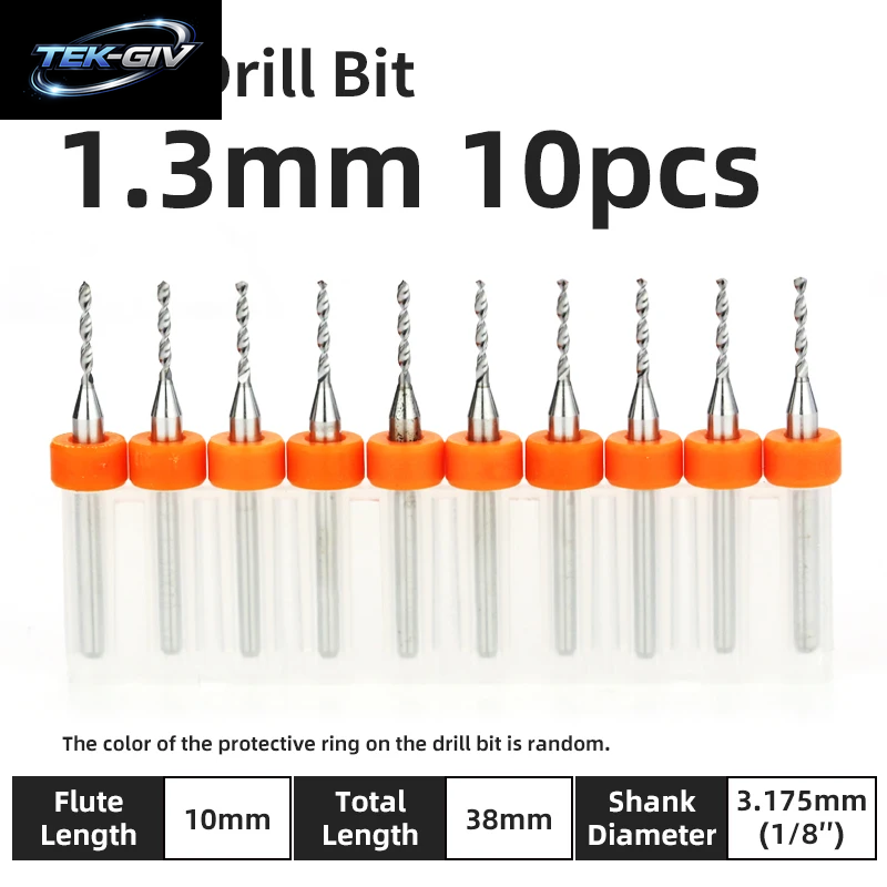 TOOLEYE 10-Teiliges Pcb-Bohrer-Set, Mikrobohrer, Leiterplatte, 1/8 Zoll Schaft, Mini-Cnc-Bohrer, 0,1–3,175 Mm Bohrwerkzeuge