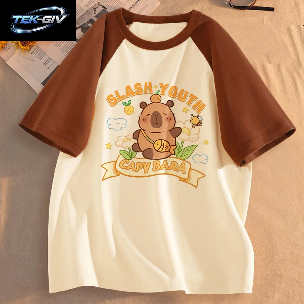 Lustige Capybara T-Shirts Männer Frauen Sommer Niedlichen Tier T Shirt Kurzarm Grafik T Shirts Streetwear Frauen Kleidung