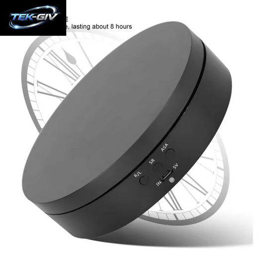 5,4 Zoll Drehbarer Displayst Änder, 360 Grad Motorisierter Plattenspieler-Displayst Änder Für Foto Produkte Und Zeigt 138Mm Schwarz, Weiß