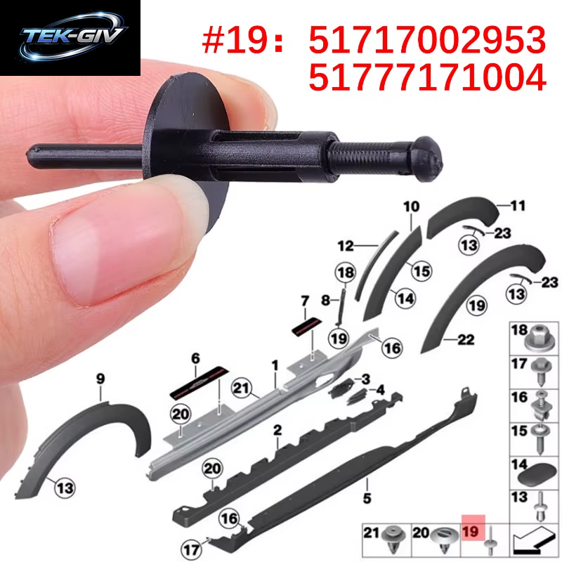 6Mm Auto Kotflügel Kern Nieten Stoßstange Clip Kunststoff Expansion Für BMW X1 E84 X3 E83 F25 X5 E53 E70 X6 E71 E72 7 Radlauf Verschluss