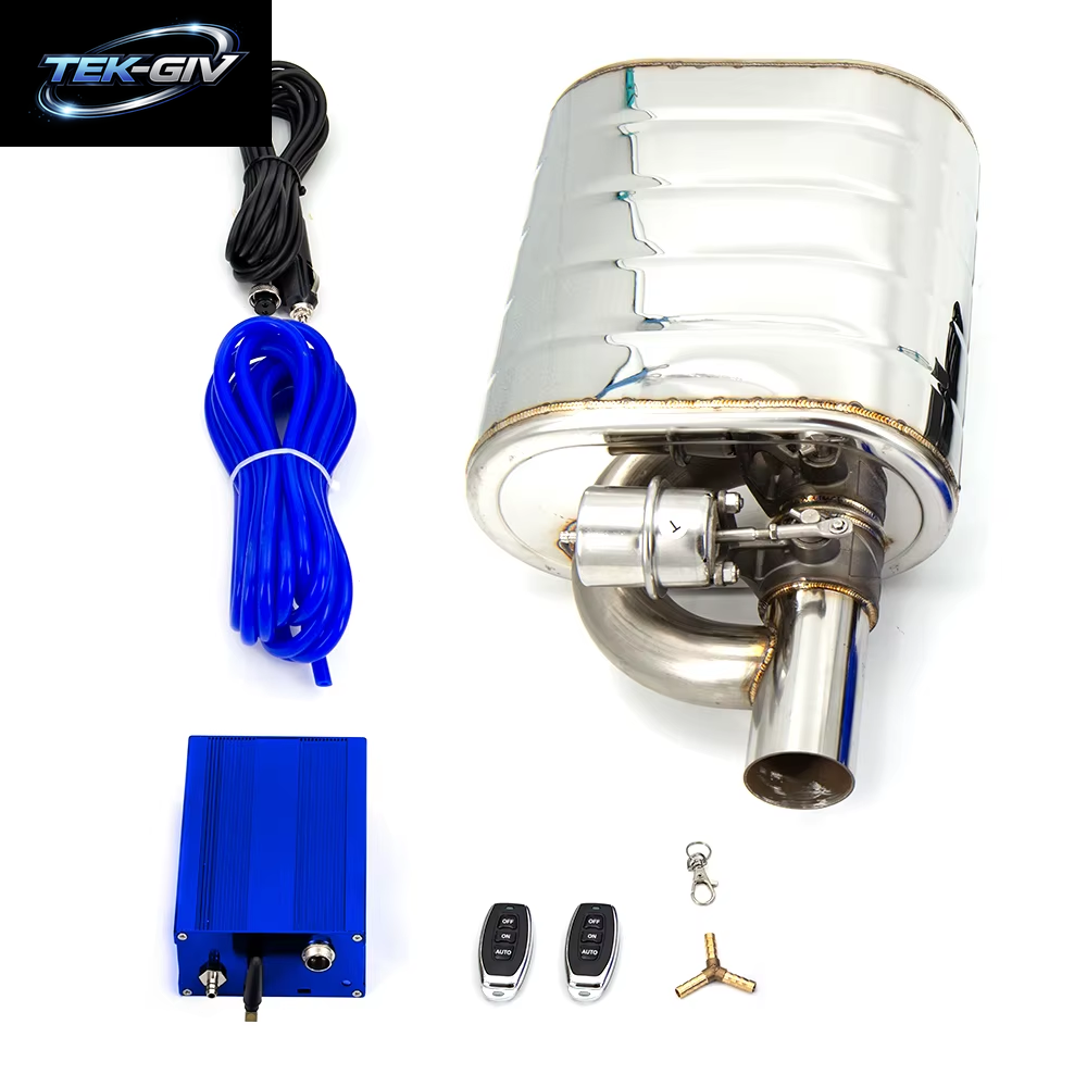 2"/2,5"/2,75"/3'' Zoll Auspuff Schalldämpfer Mit Dump Vakuum Ventil Edelstahl Auspuff Ausschnitt Fernbedienung Set Pumpe Controller