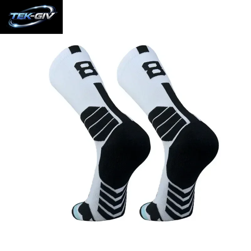 Hochwertige Elite-Basketballsocken Kompressionssocken Für Herren Mit Nummerierung Erwachsene Frottee-Sohle Outdoor-Sportsocken Unisex