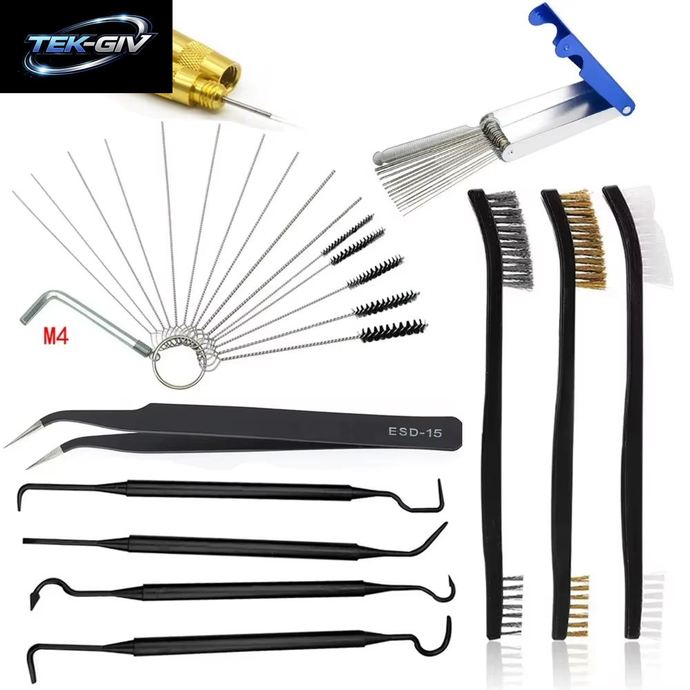 Airbrush Reiniger Set Vergaser Carbon Dirt Jet Entfernen Reinigungsnadeln Bürsten Reinigungswerkzeuge Für Automobil Motorrad Schläuche