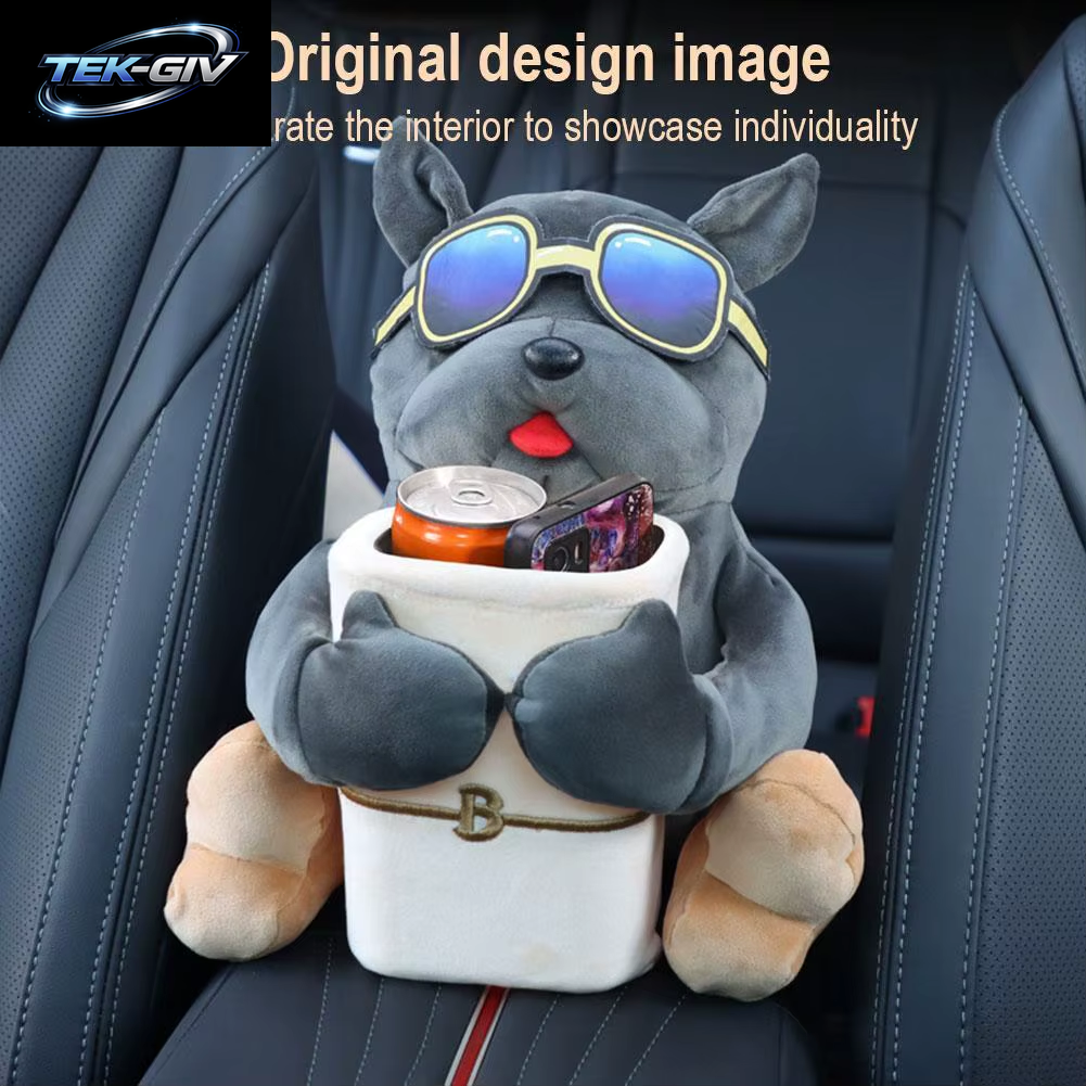 Auto Montiert Tissue Box 2-In-1 Cartoon Plüsch Puppe Auto Tissue Schublade Kann Und Auto Hängen Armlehne Box Papier Müll Halter Stor S4G5