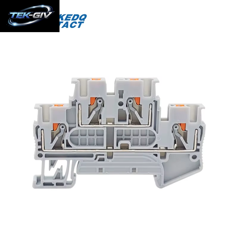 10 Stück PTTB 2,5 Push-In Doppelstufe Din-Schienenklemmenblock 2 Schicht 2,5 Mm2 Stecker Elektrokabelanschluss PTTB2.5