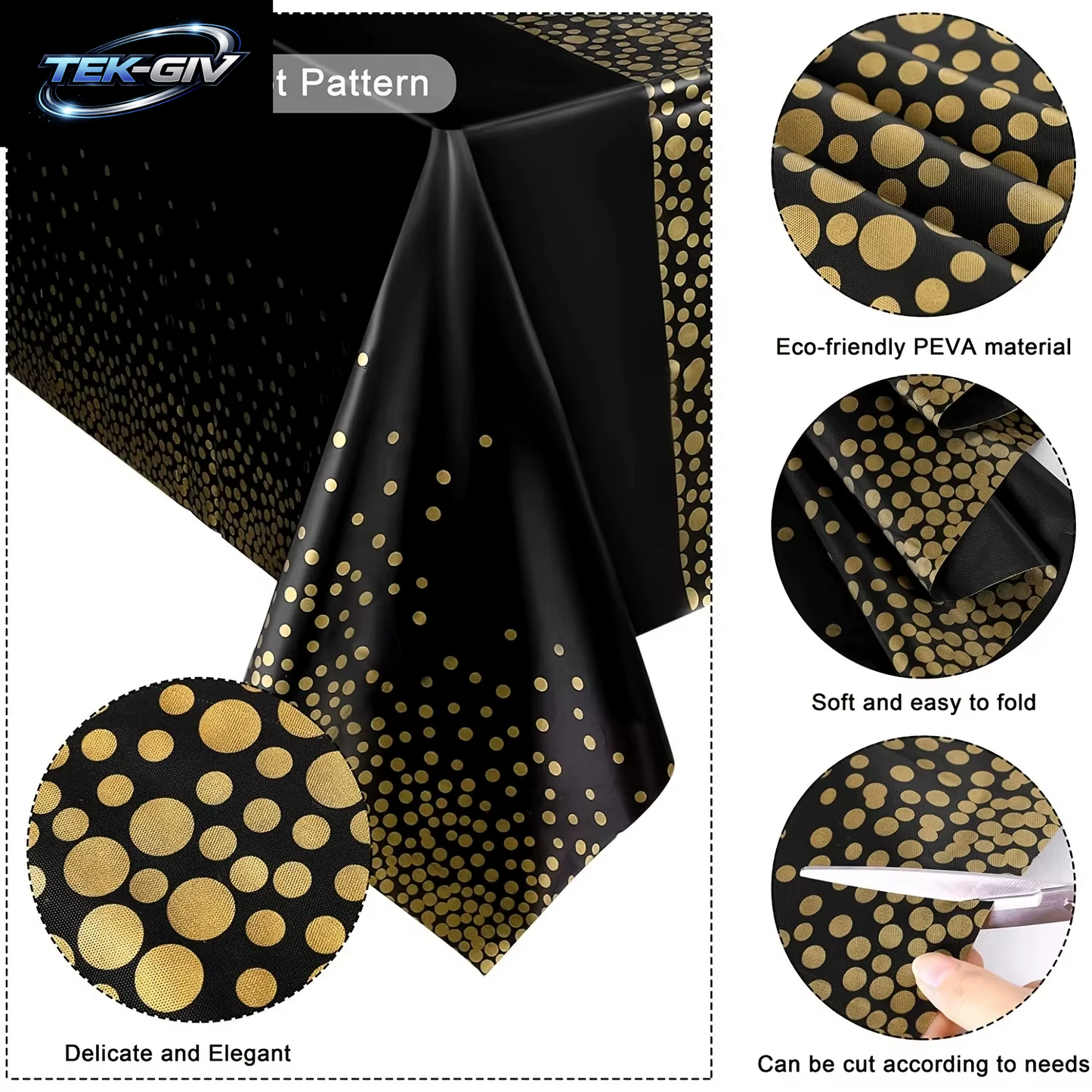 1 Stück Kleine Gepunktete Einweg-Tischdecke, Verdicktes Wasserdichtes Pevatablecloth, Dekoration Für Zuhause, Hochzeit, Geburtstag, Party, 54,4 X 108 Zoll