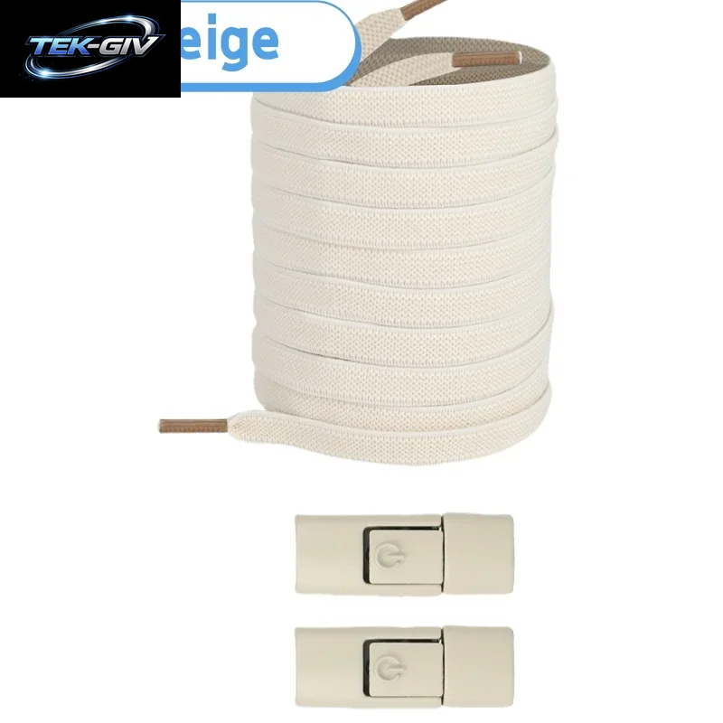 Neu Ohne Krawatten, Elastische Schnürsenkel, Keine Krawatte, Schnürsenkel, Press-Lock-Schnürsenkel, Sneaker, Kinder Und Erwachsene, 8 Mm, Verbreiterte Flache Schnürsenkel Für Schuhe