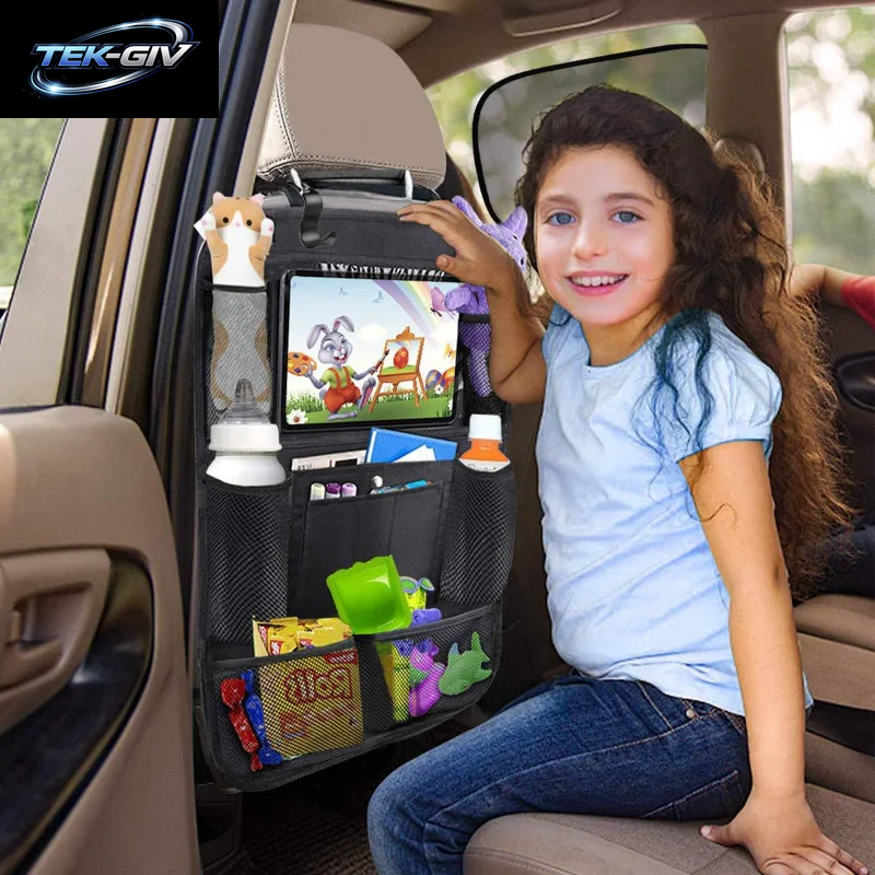 Auto Rücksitz Organizer Mit Touchscreen Tablet Halter Auto Aufbewahrung Taschen Decken Autos Itz Rücken Protektoren Autozubehör