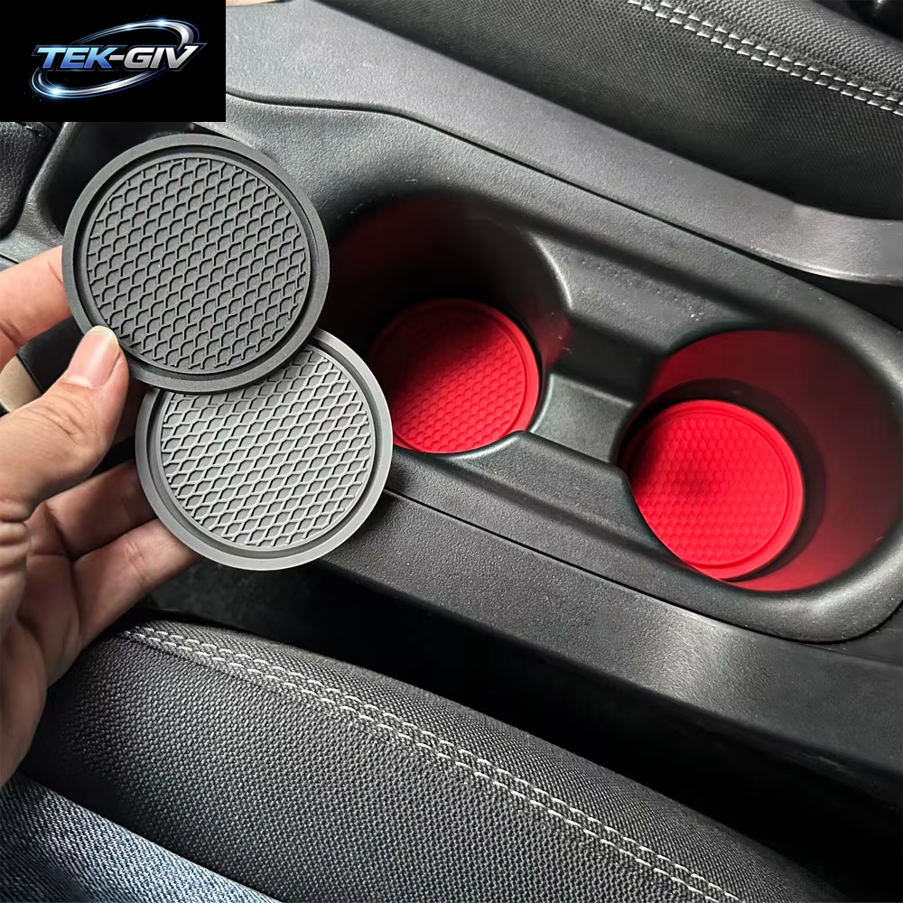 2 Stücke Schwarz Auto Auto Tasse Halter anti Slip Einsatz Untersetzer Pads Innen Zubehör Für Die Meisten Tassen Zubehör