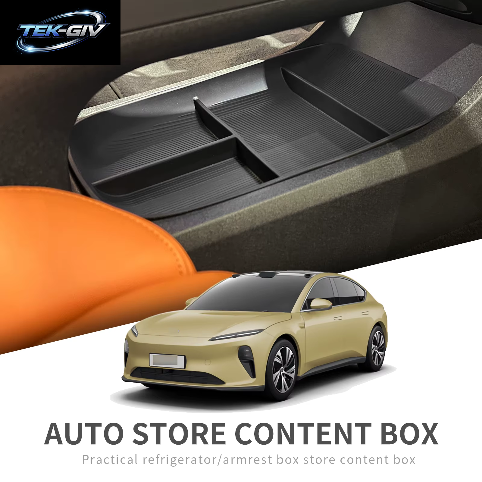 Für NIO ET5 2022-2024 Zentrale Armlehne Untere Schicht Lagerung Box Auto Center Konsole Fach Organizer Aufräumen Zubehör