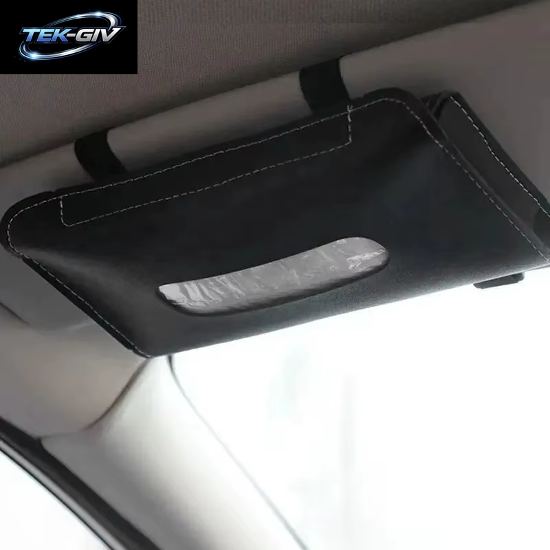 2 Farben Tissue Box PU Leder Auto Sonnenblende Hängen Halter Auto Tissue Boxen Auto Innen Lagerung Dekoration Zubehör