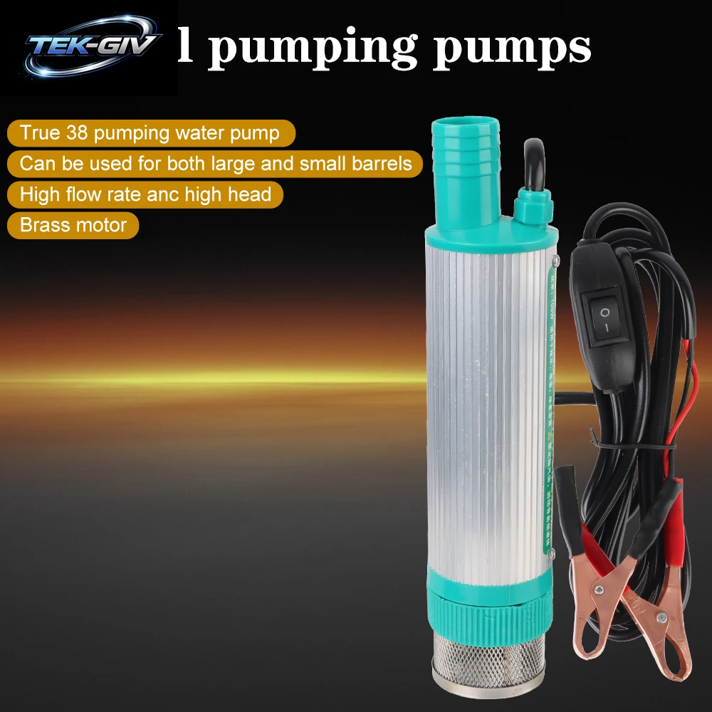 Zum Pumpen Diesel Öl Wasser Tauch Auto Elektrische DC Tanken Pumpe 12V Kraftstoff Transfer 30L/Min Aluminium Legierung Shell Mini