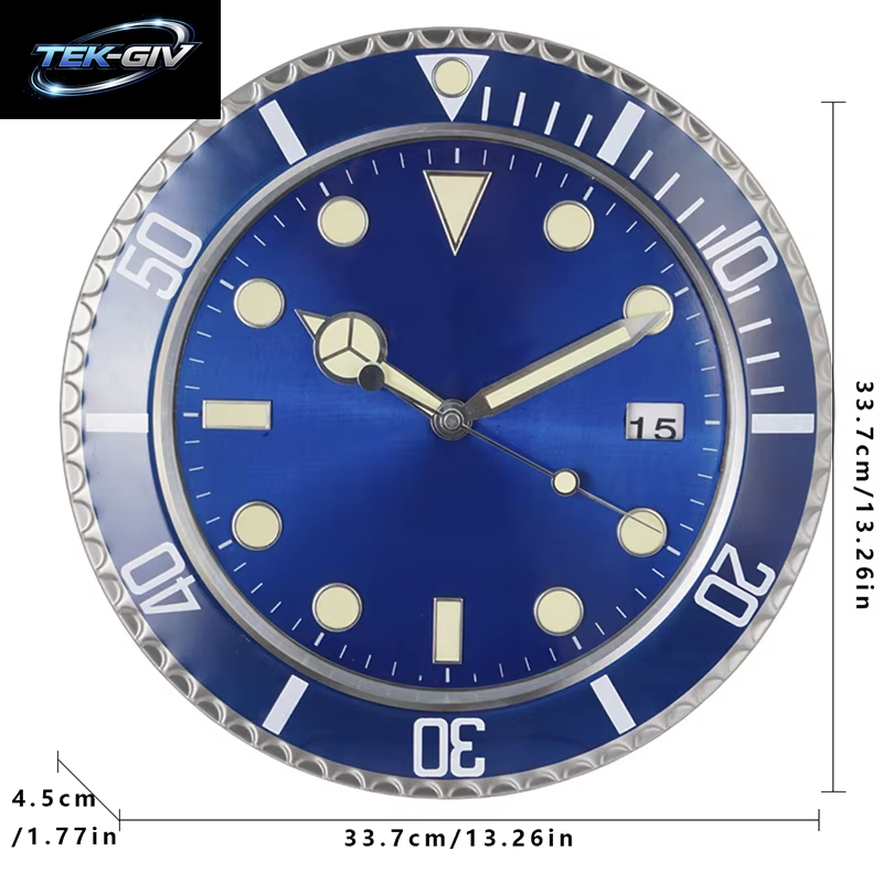 34 Cm Luxus Kreative Wanduhr Moderne Metall Design Kunst Wanduhr Hause Große Digitale Leucht Schlafzimmer Dekoration Uhr