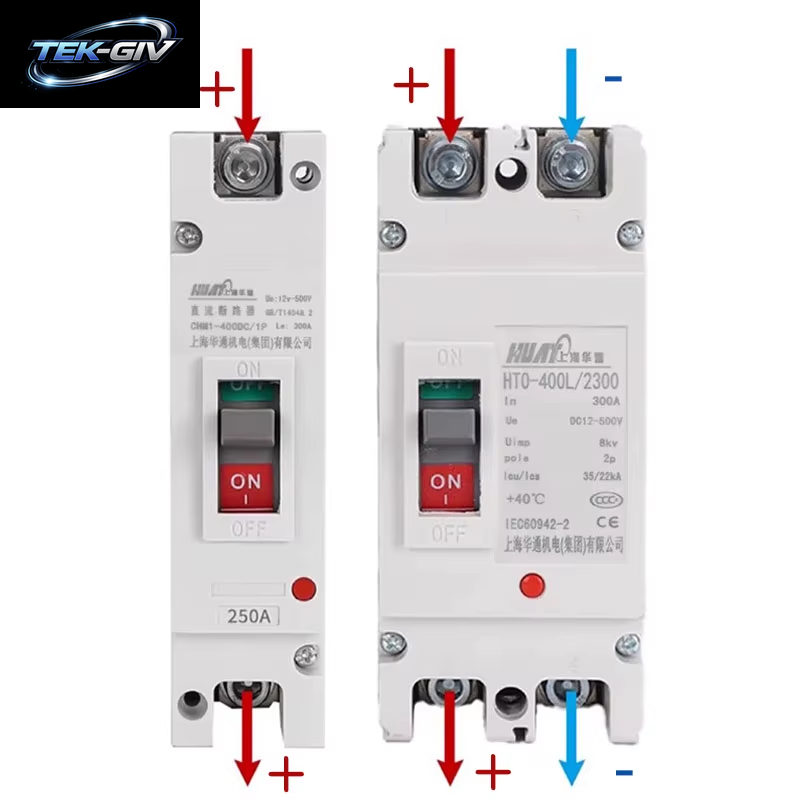 12V 24V 48V 110V-500V DC Leistungsschalter 1P/2P Hochleistungs-Leistungsschalter Mit Geformtem Gehäuse 32A-600A Solarbatterie RV Wechselrichter