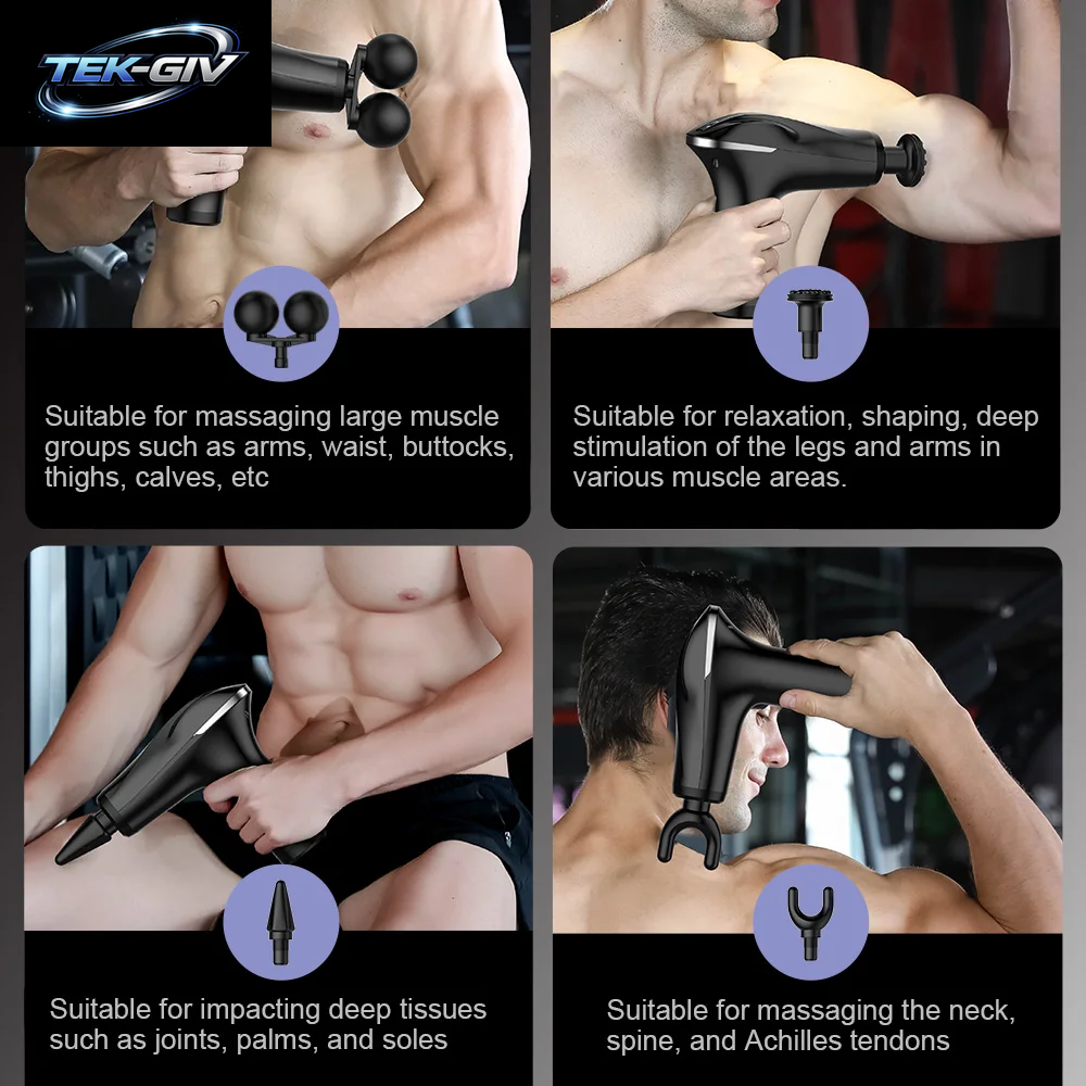 Faszienpistole Muskelmassagepistole Doppelkopf Deep Tissue Muscle Handheld Percussion Massagegerät Zur Linderung Von Körper-, Rücken- Und Nackenschmerzen