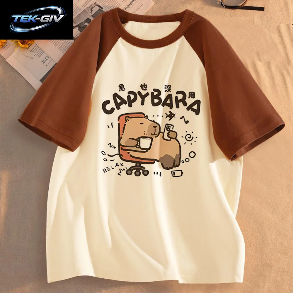 Lustige Capybara T-Shirts Männer Frauen Sommer Niedlichen Tier T Shirt Kurzarm Grafik T Shirts Streetwear Frauen Kleidung