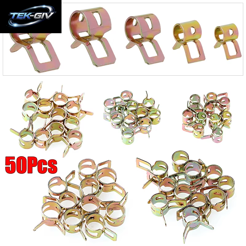 50 Teile/Satz 5-9Mm Frühling Clips Vakuum Frühling Heizöl Wasser Schlauch Clip Rohr Klemme Verschluss Für Band Klemme Metall Verschluss