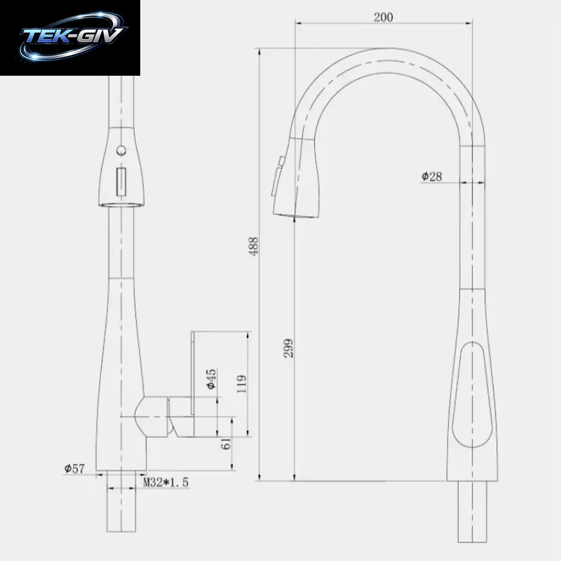 GEGVE Smart Touch Küchenarmaturen Aus Edelstahl 304, Abnehmbarer Sensor, Waschbecken-Wasserhahn, Teil, Mischbatterie, Israelischer Küchenarmatur, Gebürstet