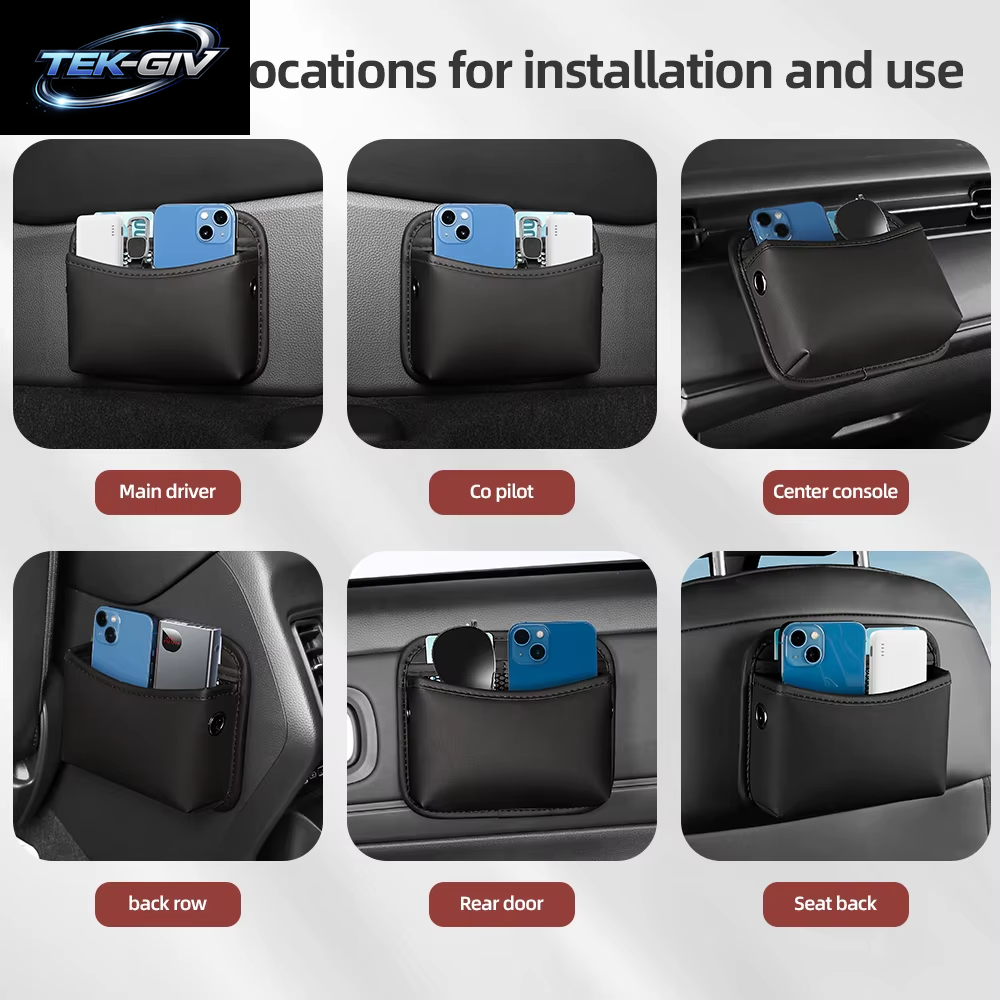 Selbst Klebende Auto Aufbewahrung Tasche Klebrige Organizer Tasche Sitz Rückseite Seitentür Verstauen Aufräumen Kit Für Telefon Geldbörse Karte