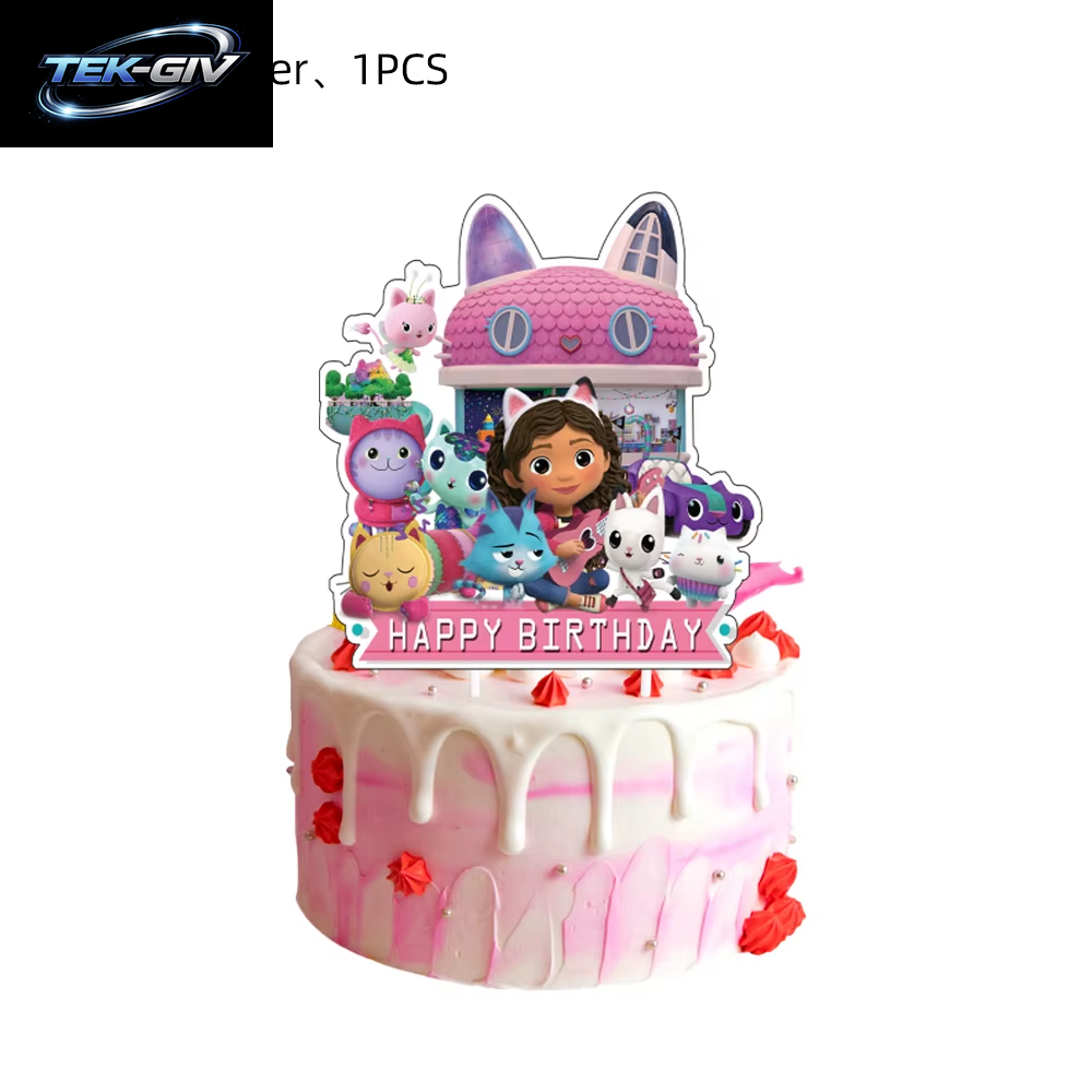 Neue Rosa Gabby Puppenhaus Geburtstag Party Dekorationen Luftballons Tassen Teller Servietten Hintergrund Geschirr Mädchen Baby Dusche Liefert