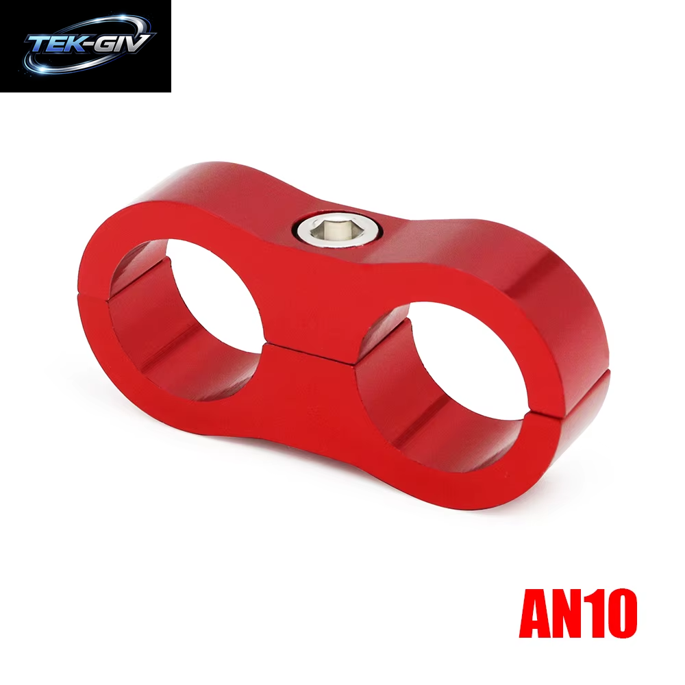 Schwarz/Rot/Blau AN4 AN6 AN8 AN10 AN12 Geflochtene Gummi-Schlauchleitungsklemme Aluminium Eloxierter Leitungsabscheider Separator Trennklemmensatz