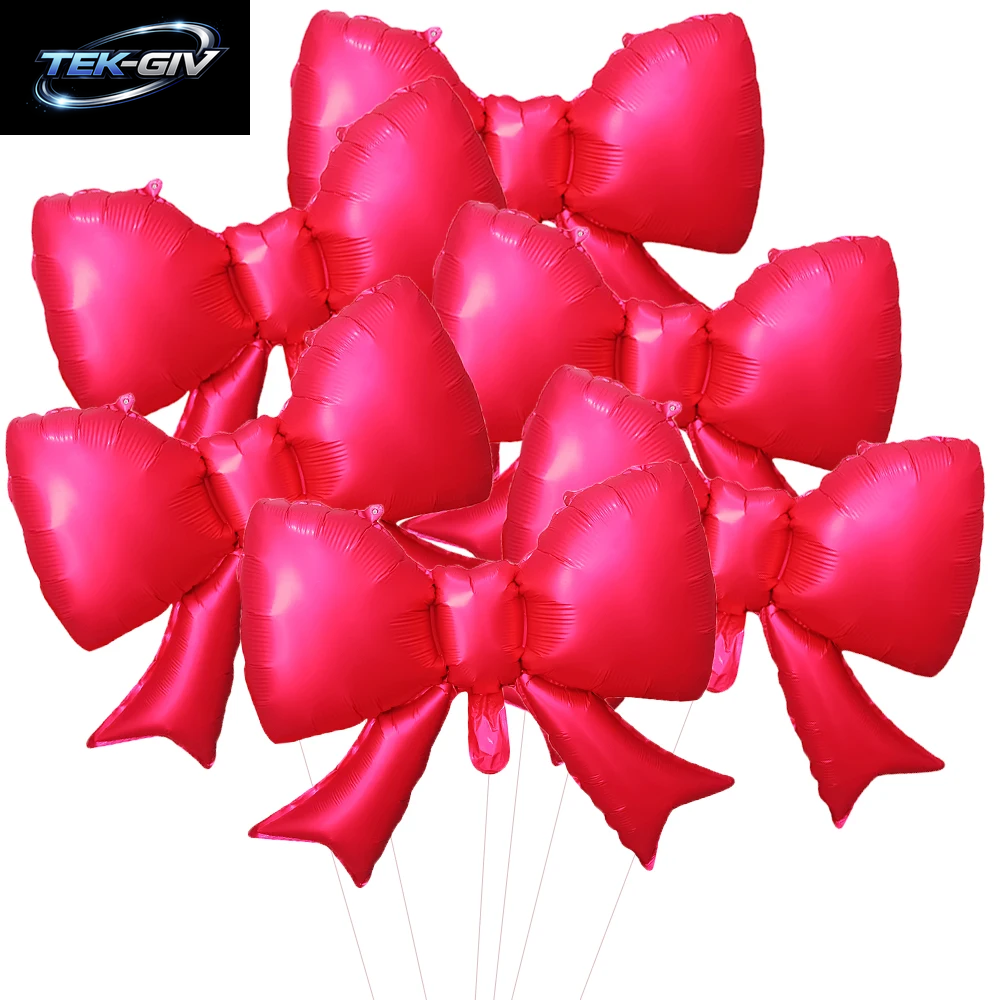6 Stücke Baby Rosa Schleife Ballon Fliege Rosa Ballon Mini Bogen Ballon Hochzeit Braut Dusche Mädchen Geschenk Ballon Dekoration