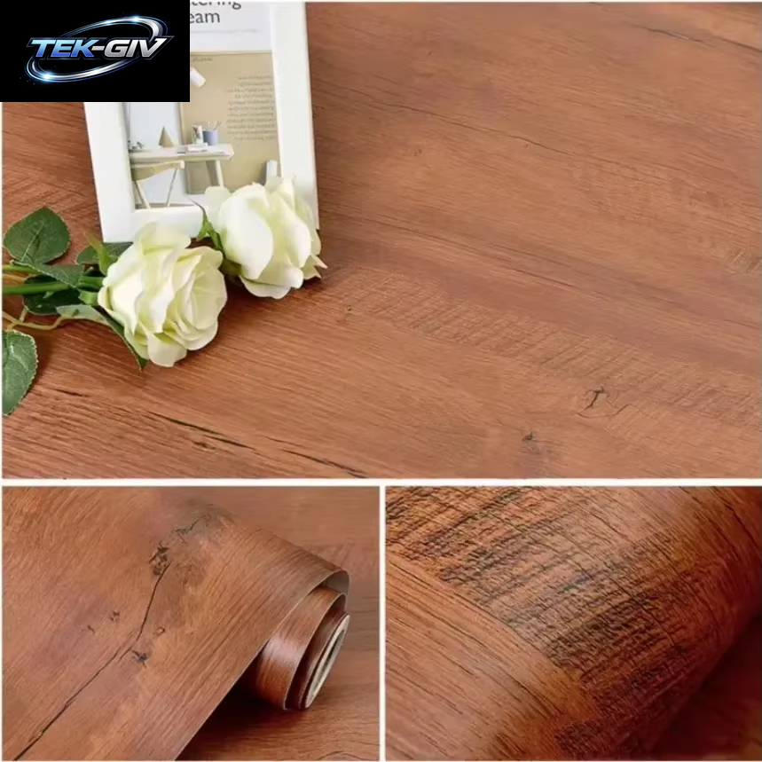 90Cm Breite Holzmaserung Pvc-Tapete Für Tür Kleider Schrank Schrank Tisch Möbel Wasserdichte Selbst Klebende Aufkleber Wohnkultur Film