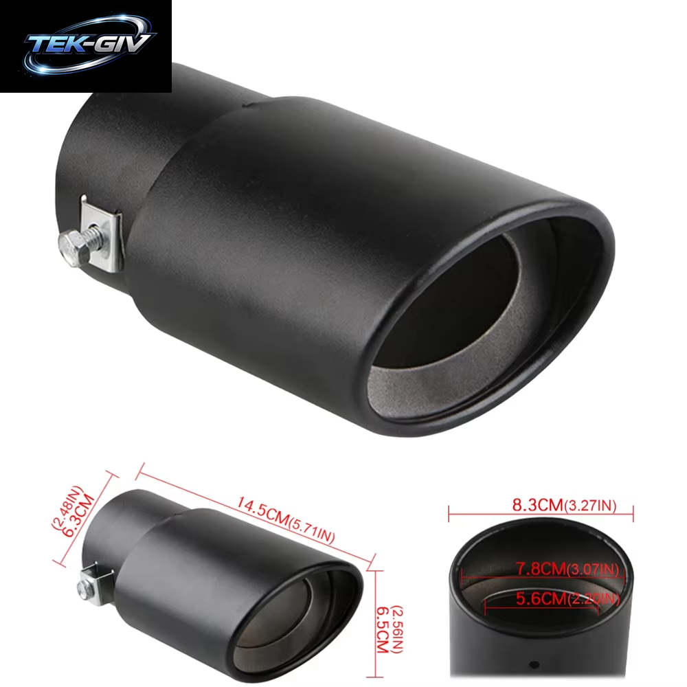 Universal Auto Auspuffs Pitze Runde Aluminium Legierung Schall Dämpfer Heck Verkleidung Hinten Auto Auspuffrohr Düse Schall Dämpfer Rohr Einlass 63Mm