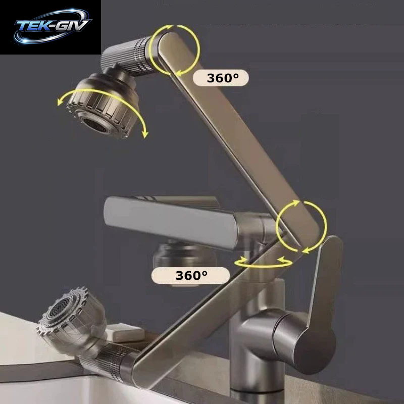 Becken Wasserhahn Heiße Und Kalte Waschbecken Haushalt Badezimmer Multi-Funktion Booster Universal Rotierenden Wasserhahn Küche Universal